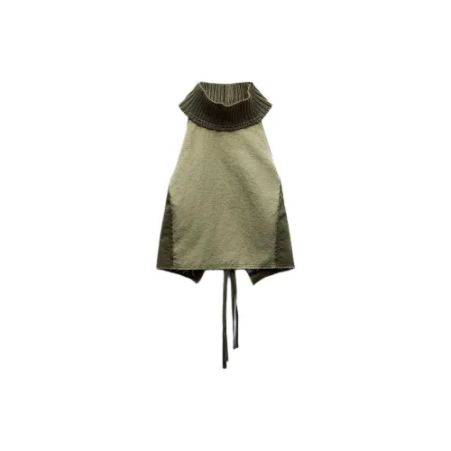 ZARA Tank Tops Women's Khaki