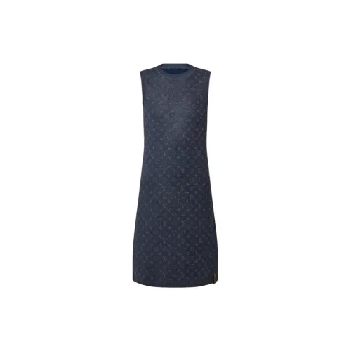 LOUIS VUITTON Sleeveless Dresses Women's Marine Blue