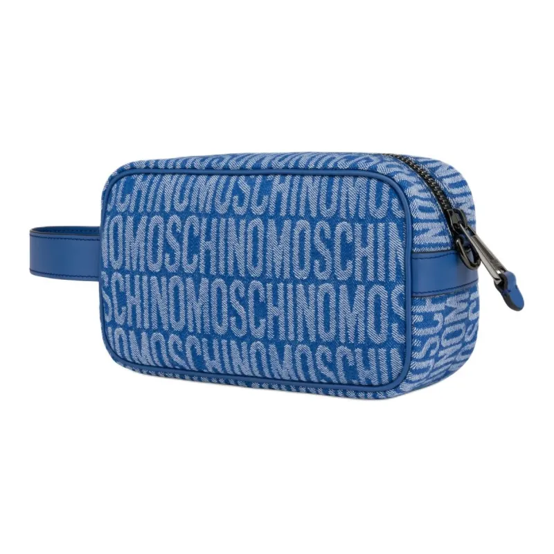 MOSCHINO Denim Makeup Bags Toiletry Bags Women's Blue-1