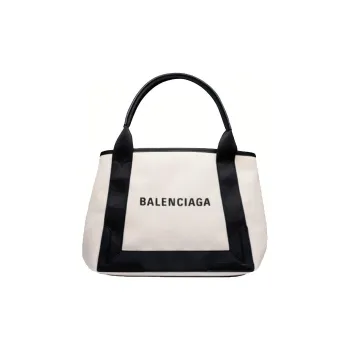 Balenciaga Navy Cow Leather Handbag Small Size Women's Black White