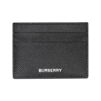 Burberry Grainy Leather Card Case 4 Card Slot Black