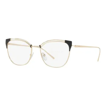 PRADA Metal Cat Eye Eyeglass Frames Unisex Gold