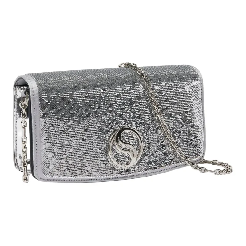 Stella McCartney S-Wave Recycled Polyester Shoulder Bag Crossbody Bag Wallet Regular Women's Silver-1