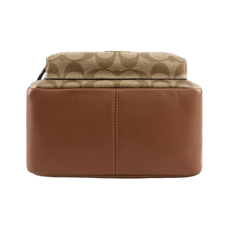 COACH Leather Backpack Mini Women's Brown-4