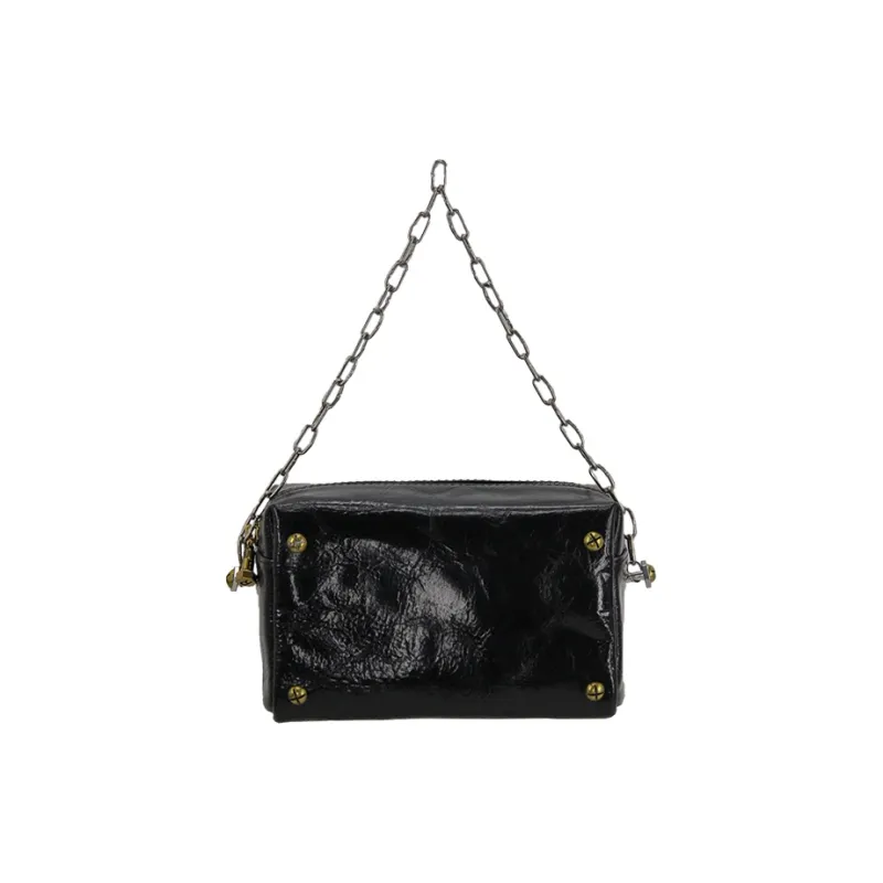 RFACTORY Cow Leather Shoulder Bag Trumpets Unisex Black-1