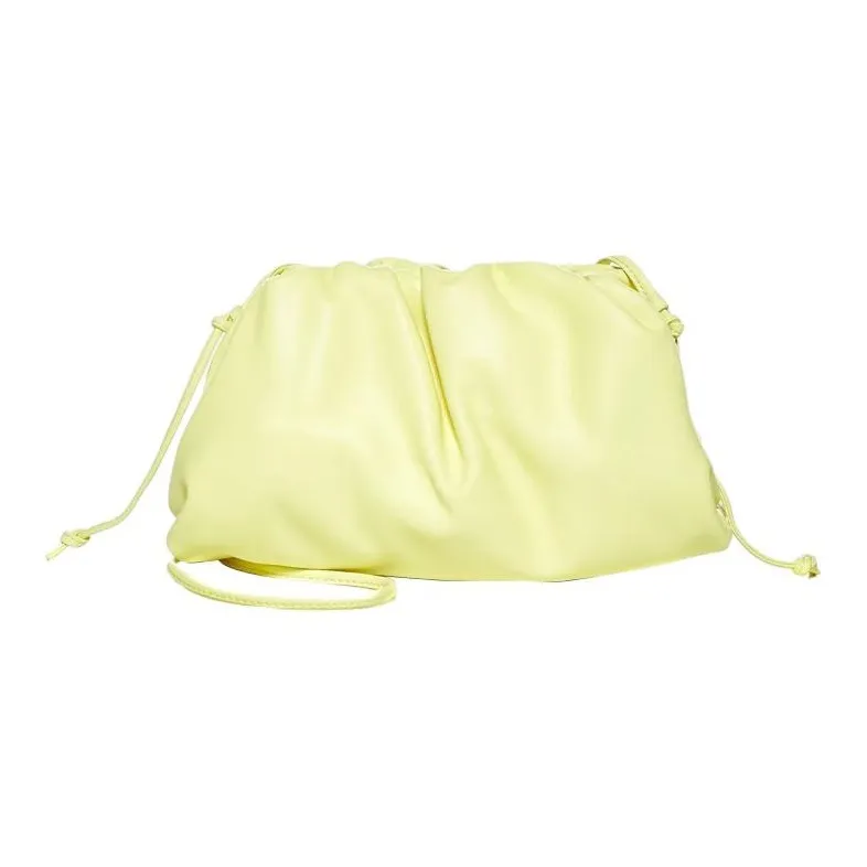 Bottega Veneta POUCH Cloud Bag Cow Leather One Shoulder Crossbody Clutch Mini Women's Light Yellow-0