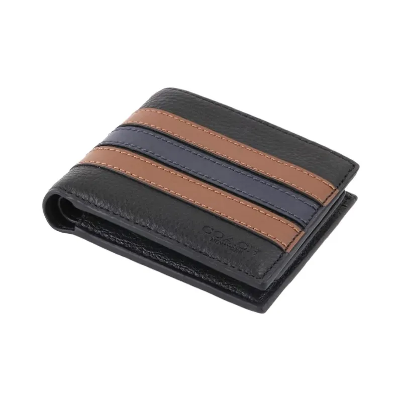 COACH 3 IN 1 Wallet Leather Wallet Men's Black & Brown-3