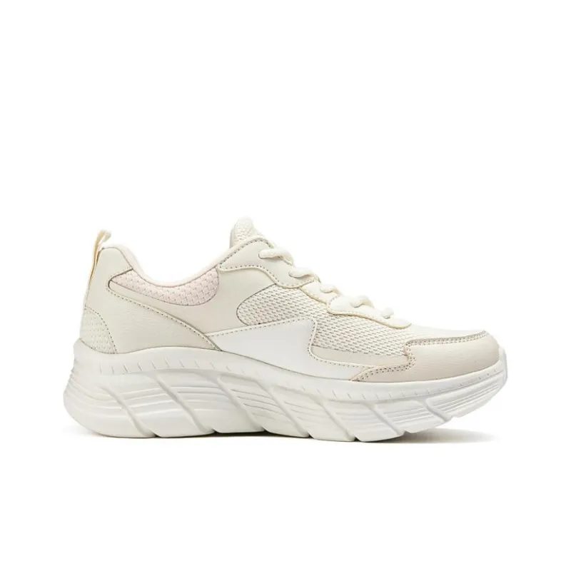 Skechers Cushioning Anti Slip And Wear Resistant Low Top Casual Shoes Women's Beige-1