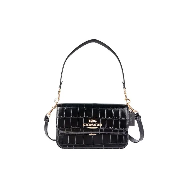 COACH Brynn Cow Leather Portable Crossbody Bag, Shoulder Bag Women's Black-0