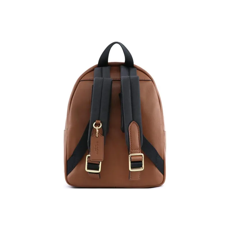 COACH Leather Backpack Mini Women's Brown-3