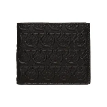 FERRAGAMO Cow Leather Wallet Men's Black