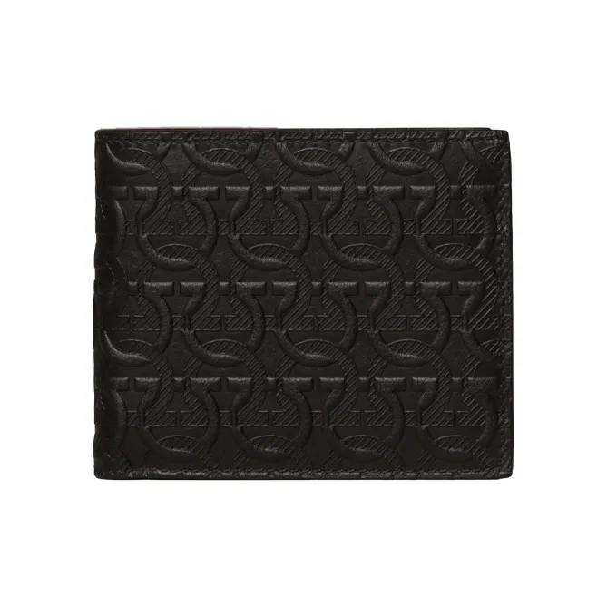 FERRAGAMO Cow Leather Wallet Men's Black-0