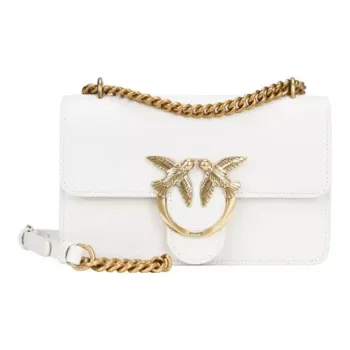 PINKO Cow Leather Swift Bag Shoulder Bag Crossbody Bag Women's White