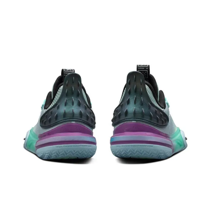 LiNing All City 11 Psychedelic Cushioning Anti Slip And Wear Resistant Low Top Basketball Shoes Men's Blue-4