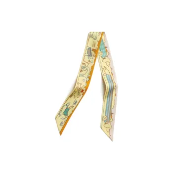 HERMES Silk Scarves Unisex Yellow