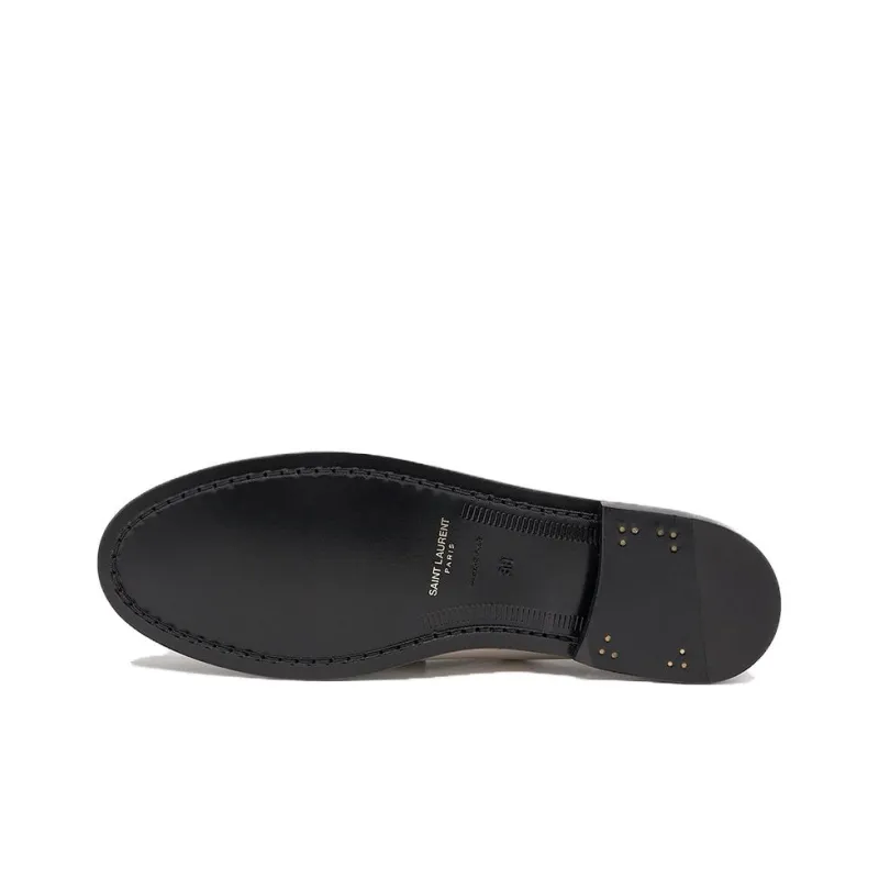 SAINT LAURENT Le Loafer Penny Slippers Pearl Women's-4