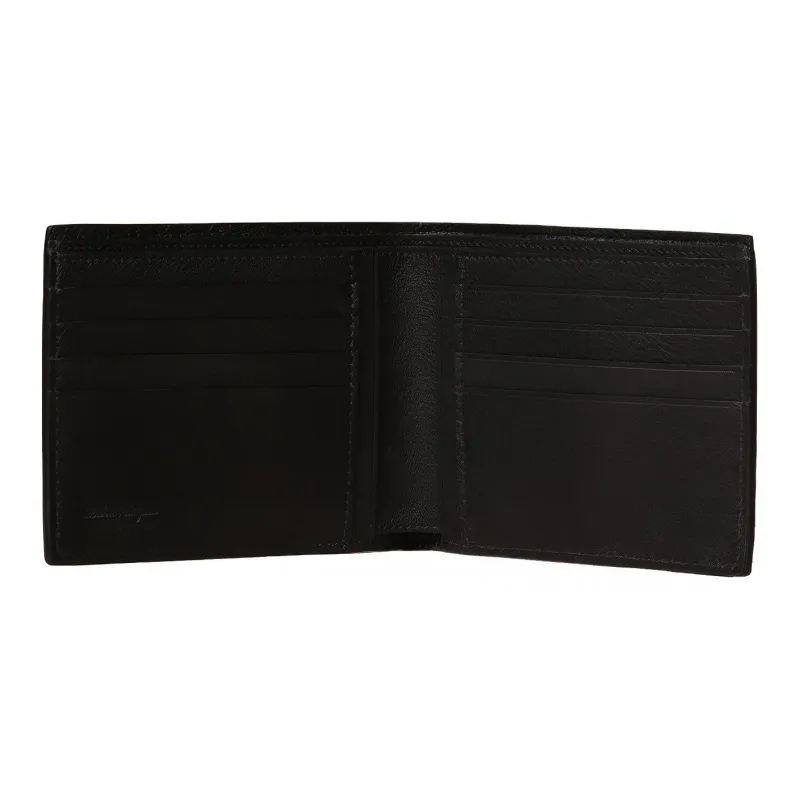 FERRAGAMO Cow Leather Wallet Men's Black-3