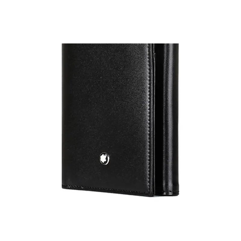 MONTBLANC Meisterstuck Leather Business Card Holder Wallet Men's Black-4