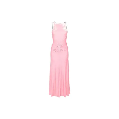 Rabanne Crystal-straps Velvet Maxi Dress