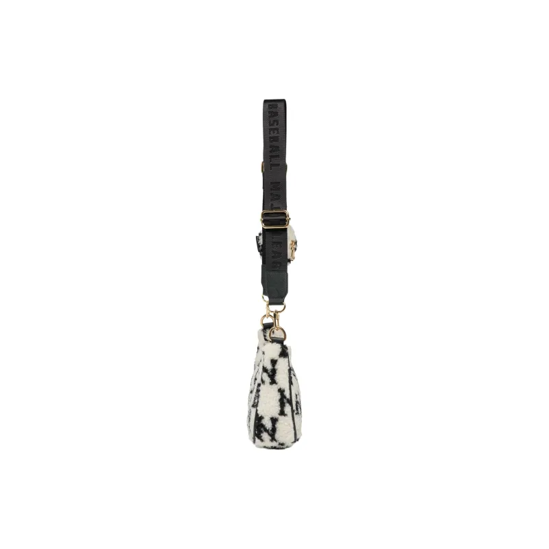 MLB Monogram Collection Polyester Combo Bag Crossbody Bag Shoulder Bag Regular Women's Black White-3