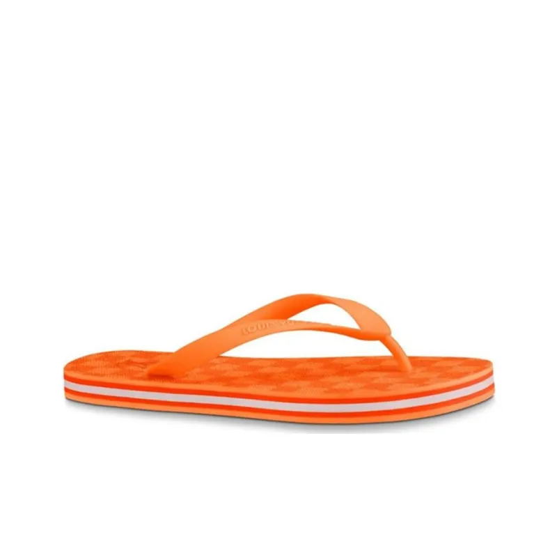 LOUIS VUITTON Molitor Damier Flip Flops Men's Orange-1