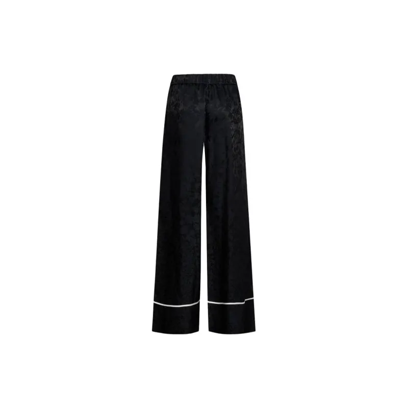 OFF WHITE Floral Jacquard Pajama Pant Black-1