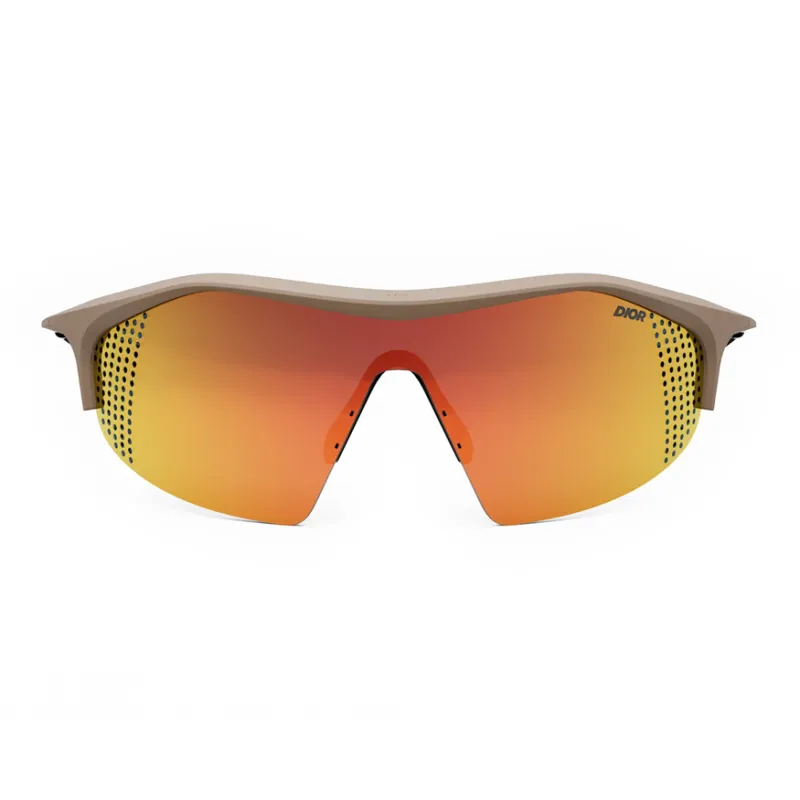 DIOR Injection Molded Plastic Irregular Shape Sunglasses Men's Beige-1