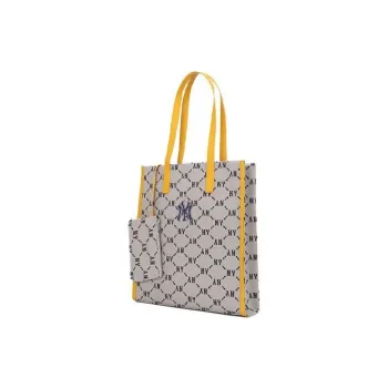 MLB Monogram Collection Polyester Tote Bag Shopping Bag Combo Bag Shoulder Bag Handbag Regular Unisex Yellow Brown