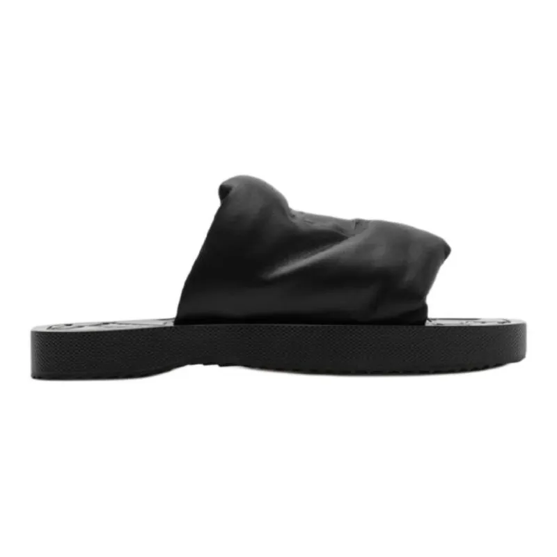 Burberry Equestrian Knight Logo Slab Square Toe, Slippers, Men's, Black-3