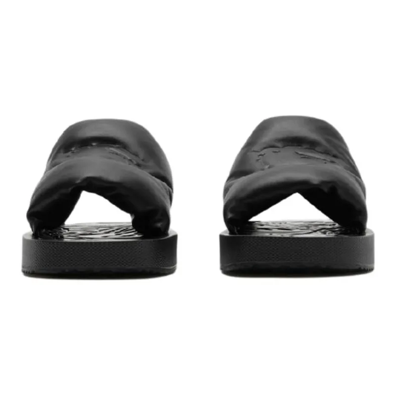 Burberry Equestrian Knight Logo Slab Square Toe, Slippers, Men's, Black-1