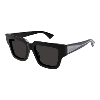 Bottega Veneta Acetate Irregular Shape Sunglasses Women's Black/Green