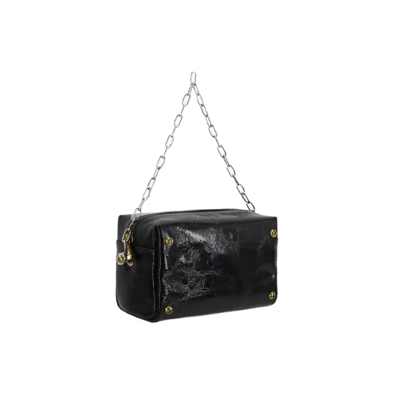RFACTORY Cow Leather Shoulder Bag Trumpets Unisex Black-3