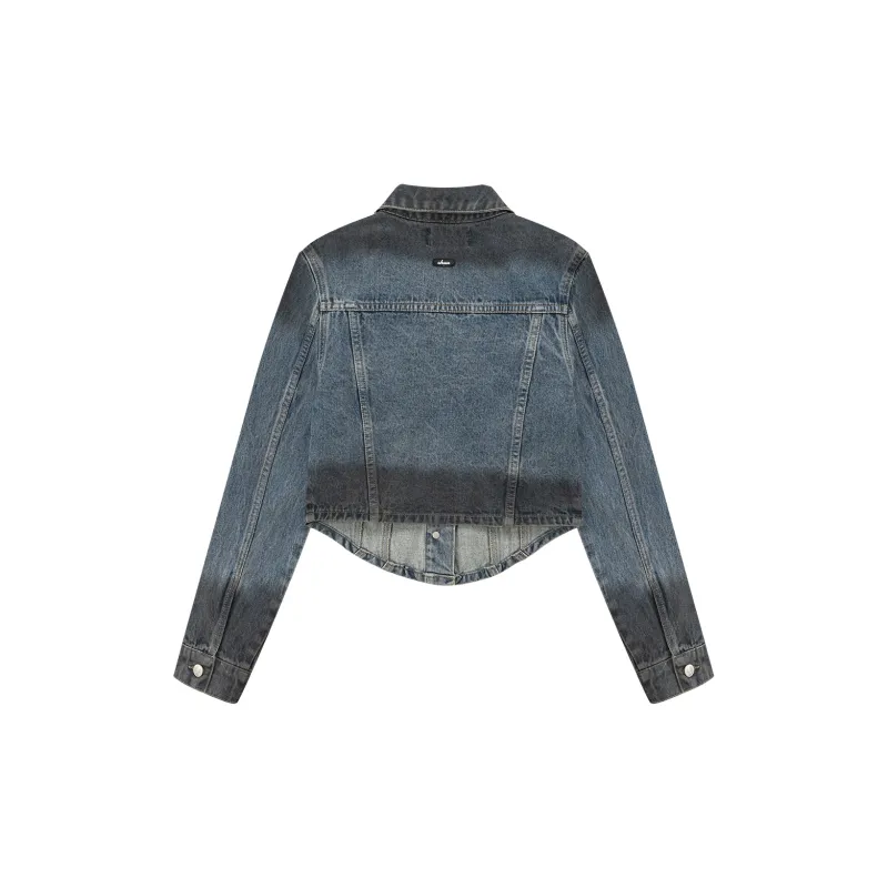 CHUU Cropped Coats Women's Denim Blue-1