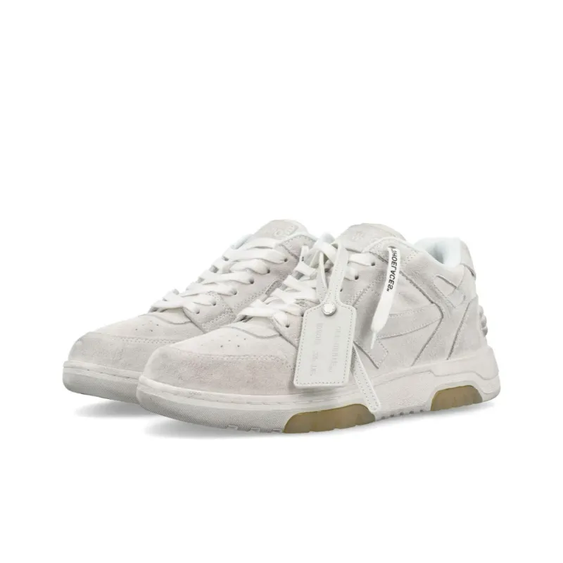 OFF WHITE Out Of Office Ooo Low Tops Vintage Suede Destressed White-2