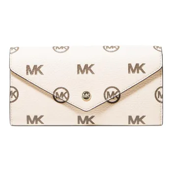 MICHAEL KORS Jet Set Travel Polyurethane Wallet Large Size Women's White