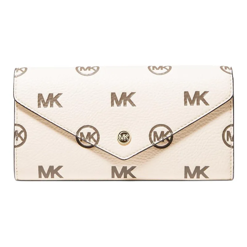 MICHAEL KORS Jet Set Travel Polyurethane Wallet Large Size Women's White-0