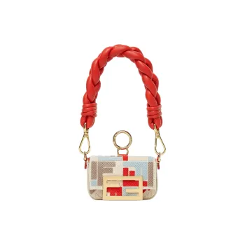 FENDI Baguette Canvas Baguette Bag One Shoulder Handbag Mini Women's Multicolor