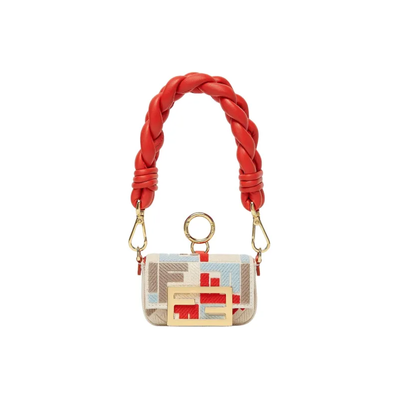 FENDI Baguette Canvas Baguette Bag One Shoulder Handbag Mini Women's Multicolor-0
