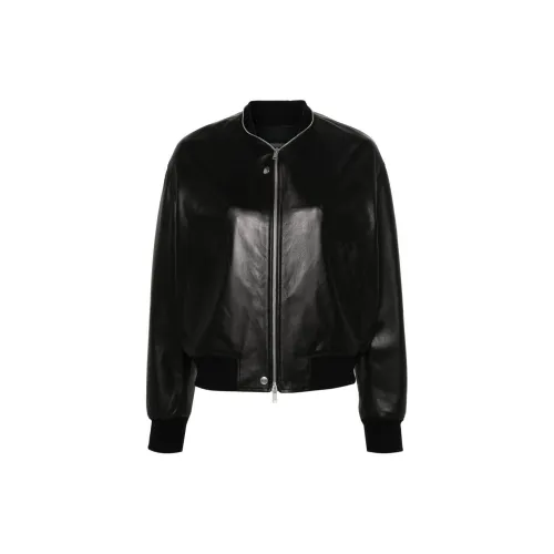 JIL SANDER Leather Bomber Jacket