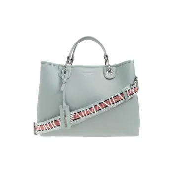 EMPORIO ARMANI MyEA Polyurethane Tote Bag, Shopping Bag, Shoulder Bag, Handbag Tubas Women's Blue