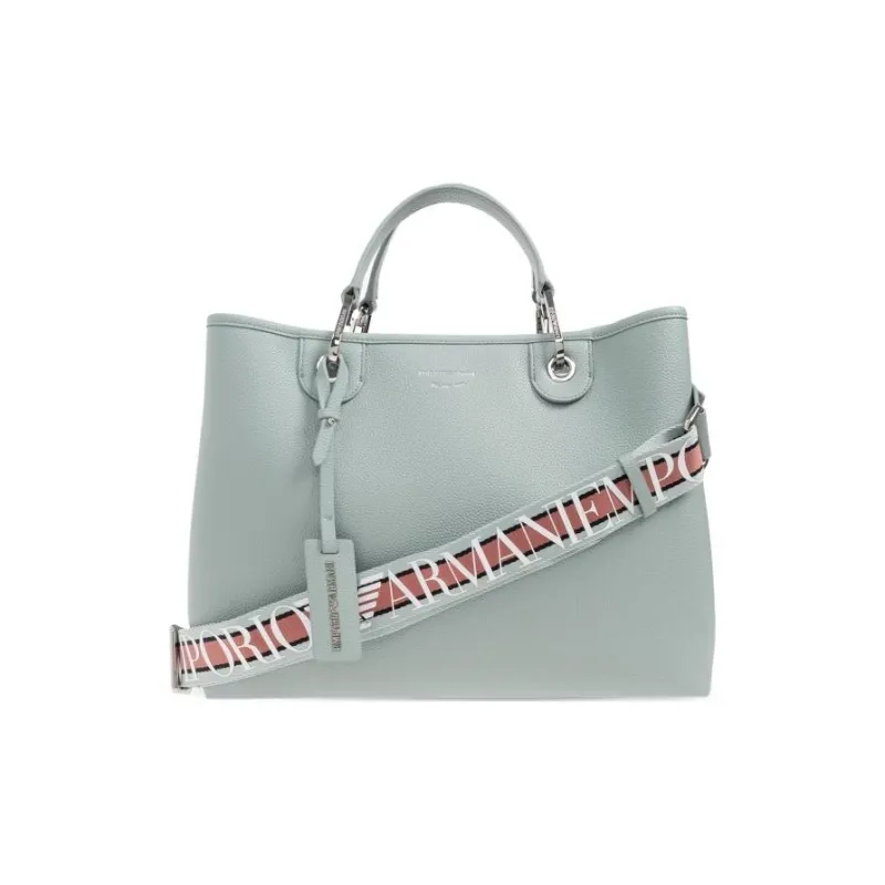 EMPORIO ARMANI MyEA Polyurethane Tote Bag, Shopping Bag, Shoulder Bag, Handbag Tubas Women's Blue-0