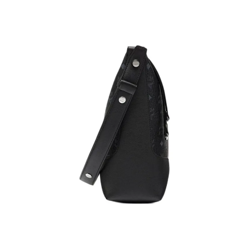 MCM Leather HOBO Shoulder Bag Regular Women's Black-3