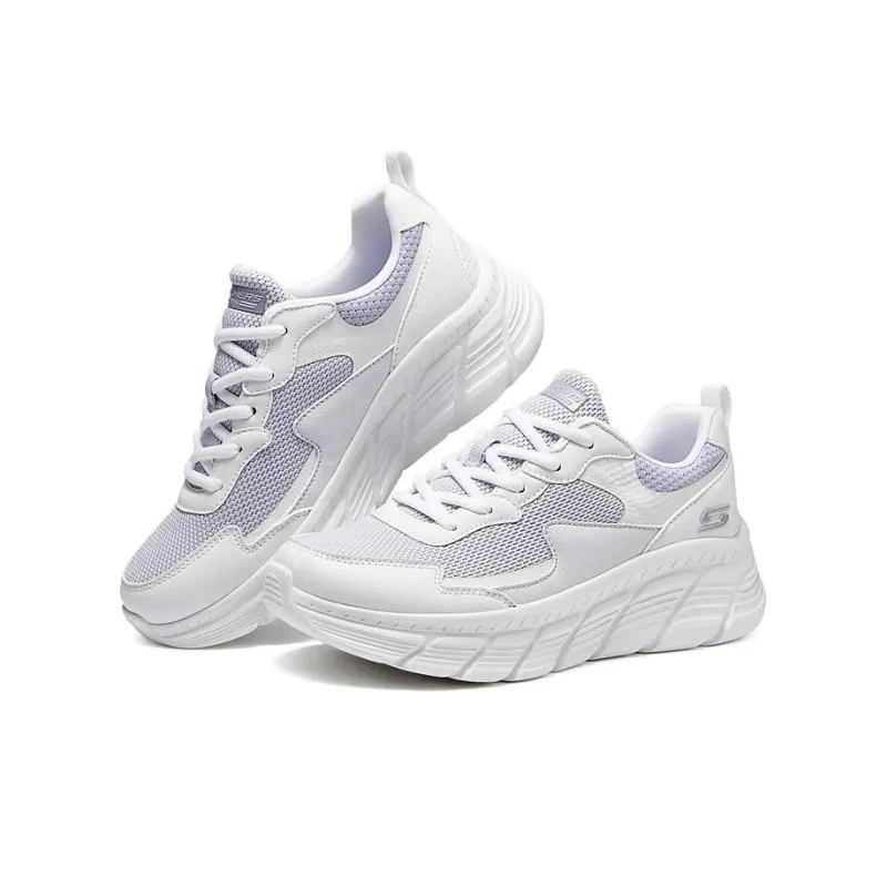 Skechers Cushioning Anti Slip And Wear Resistant Low Top Casual Shoes Women's Purple White-2