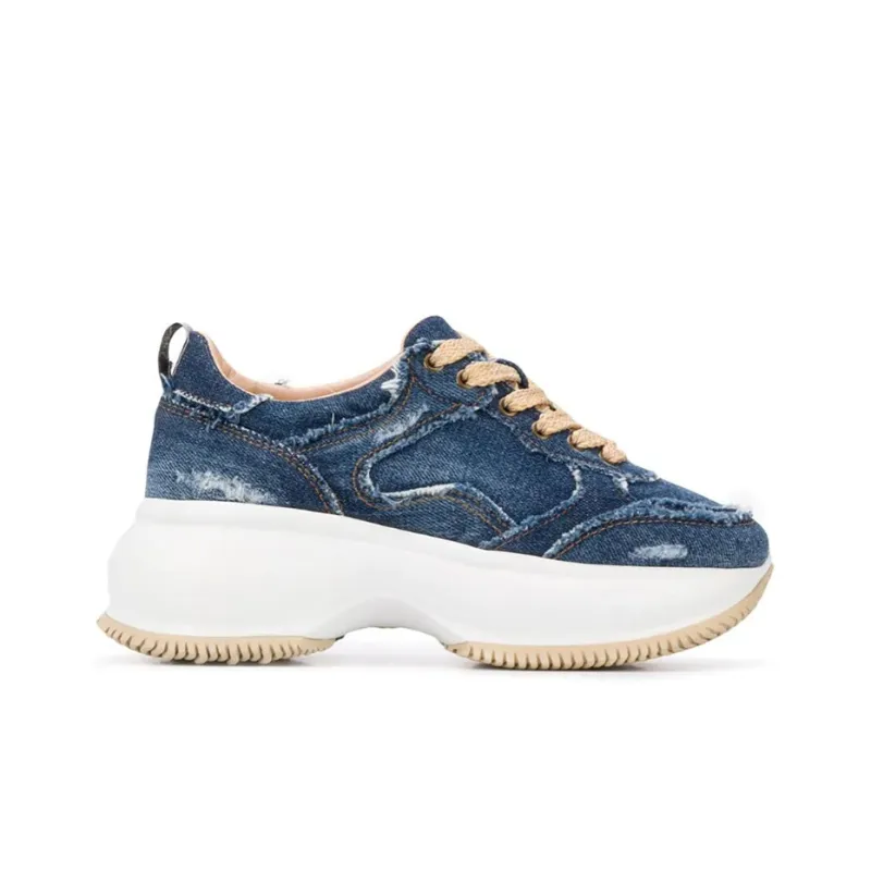 HOGAN Maxi I Active Cushioning Anti-Slip And Wear-Resistant Low-Top Running Shoes Women's Blue-1