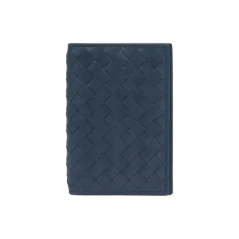 Bottega Veneta Intrecciato Leather Wallets Card Holders Men's Marine Blue