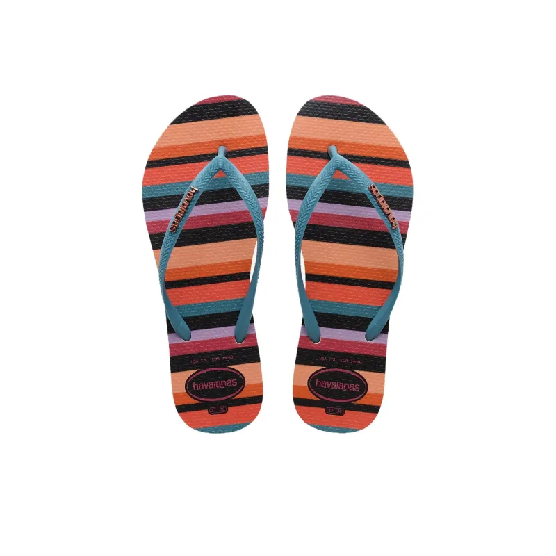 Havaianas Rubber Sole Flip Flops Women's Blue & Black-2