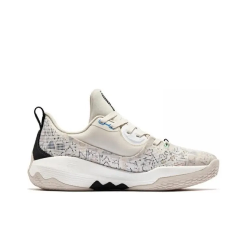 QIAODAN Sharp Edge 6.0PRO LOW Cushioning Anti Slip And Wear Resistant Low Top Basketball Shoes Men's White Black Brown-2