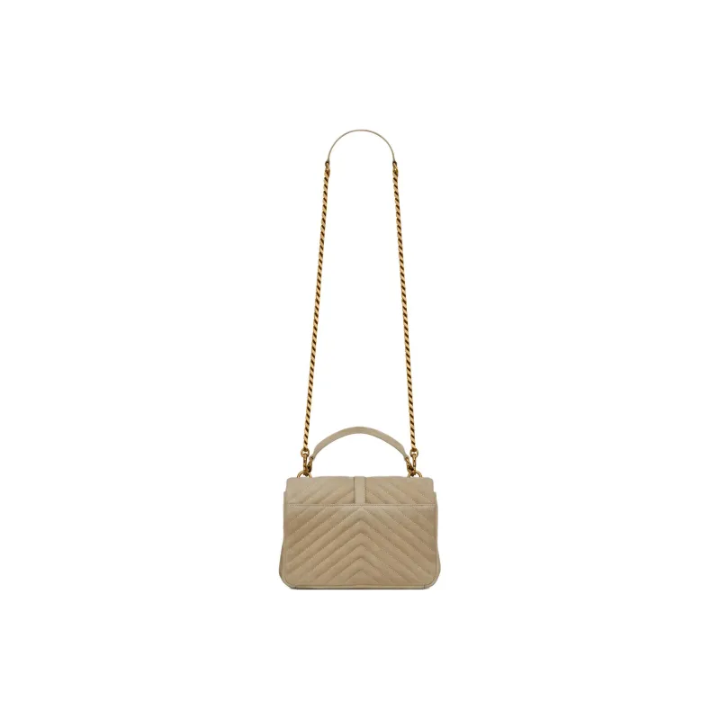 SAINT LAURENT Calfskin Crossbody Bag Shoulder Bag Women's Matte Gold-5