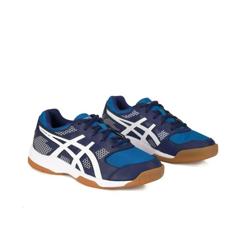 Asics Gel-Rocket 8 Wear-Resistant Low-Top Training Shoes Men's Blue White-2