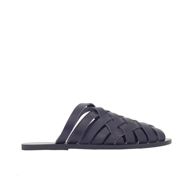ANCIENT GREEK SANDALS Wrap-toe Slippers Men's Dark Blue-1